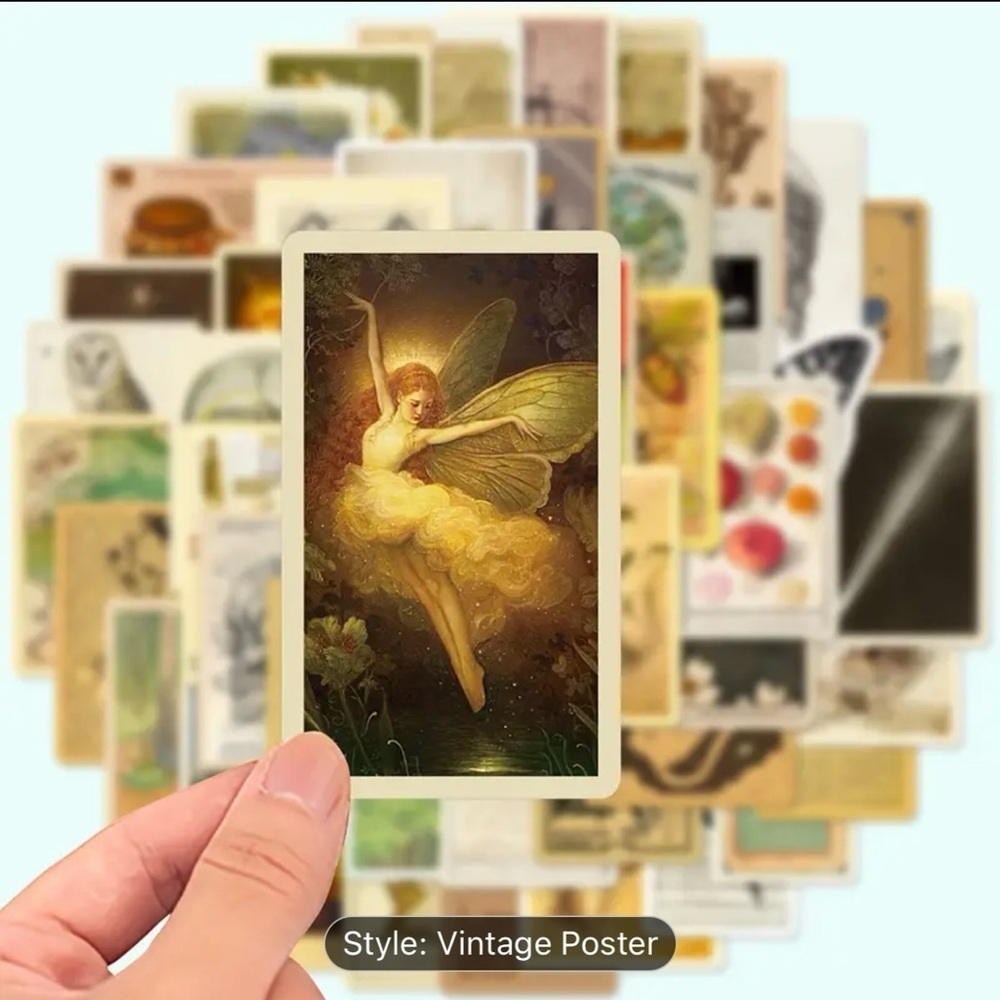5 pack of Vintage Poster Style stickers WATERPROOF, Help me get to 15 Sales​​​​ - Picture 7 of 7